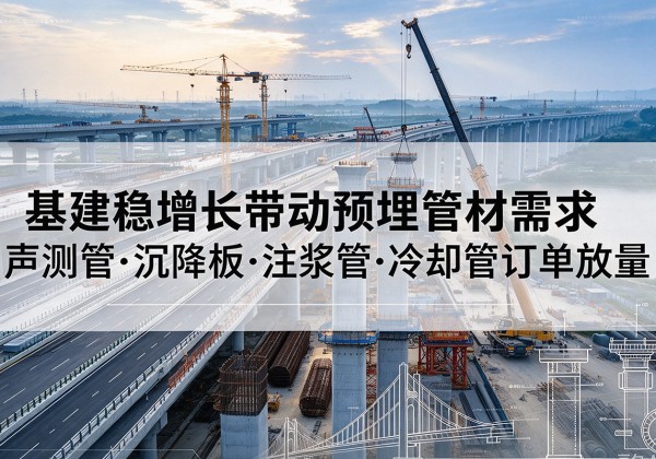 湖南基建稳增长带动预埋监测管材需求，声测管、沉降板、注浆管订单持续放量